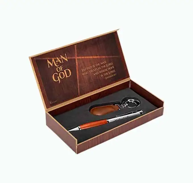 Product Image of the Man of God Pen And Keychain Boxed Set