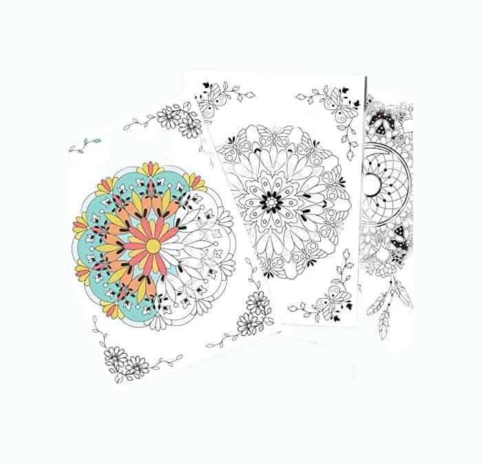 Product Image of the Mandala Coloring Postcards Set