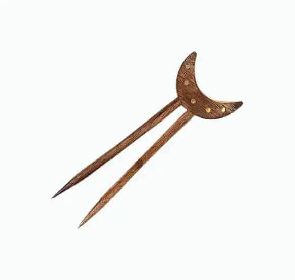 Product Image of the Mango Wood Crescent Moon Hair Pin