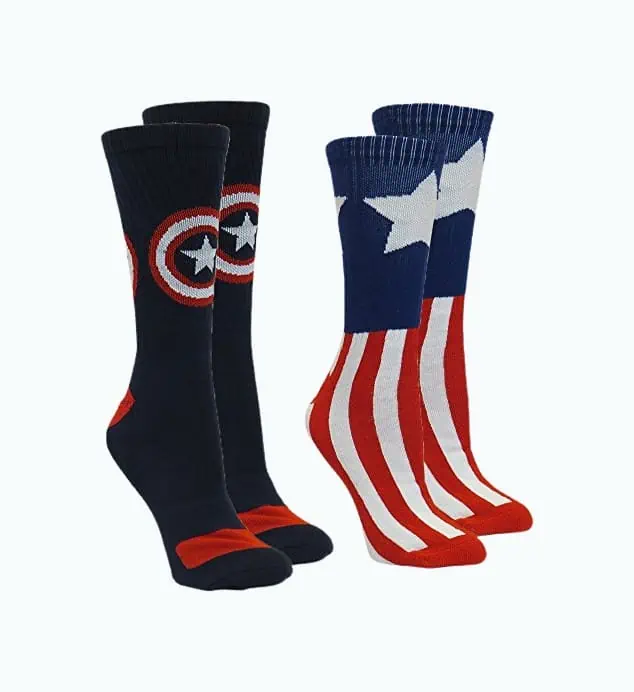 Product Image of the Marvel Captain America Crew Socks