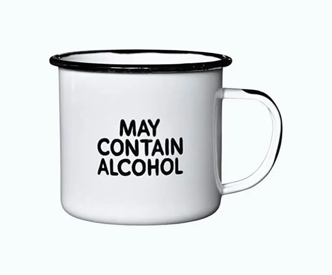 Product Image of the “May Contain Alcohol” Enamel Mug