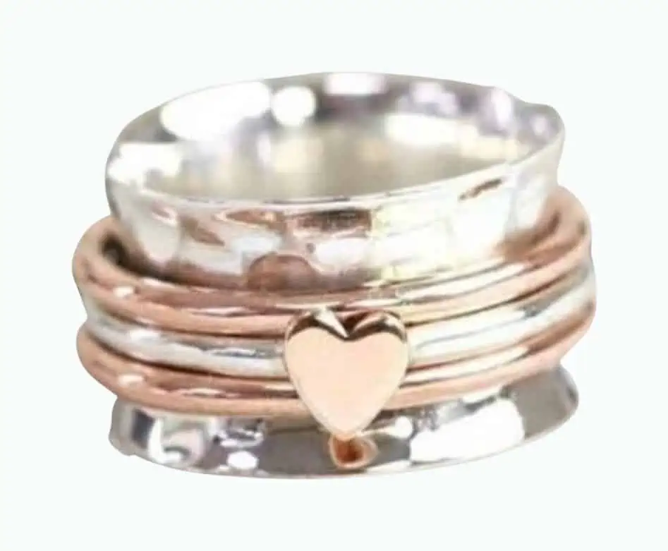 Product Image of the Meditation Heart Spinner Ring for Women
