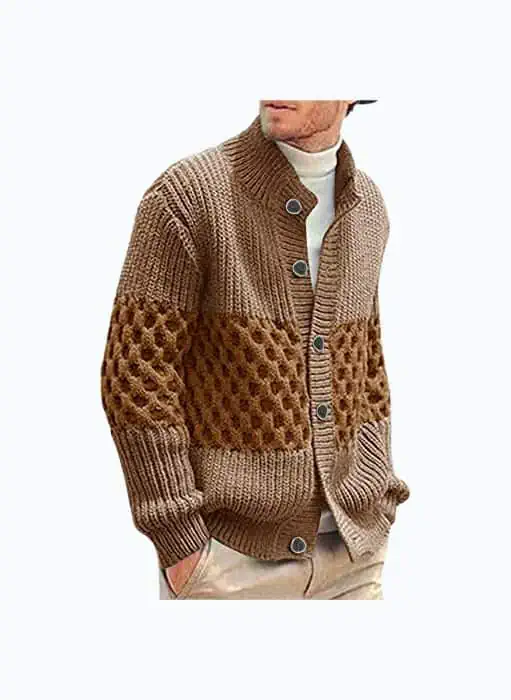 Product Image of the Men’s Cable Knitted Chunky Cardigan
