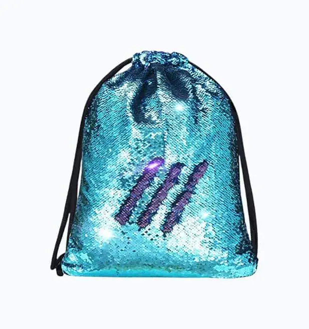 Product Image of the Mermaid Sequin Drawstring Bag