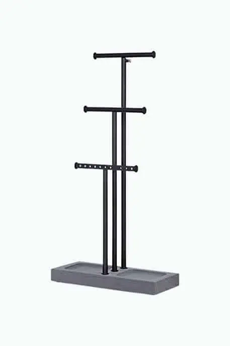 Product Image of the Metal & Wood Jewelry Stand