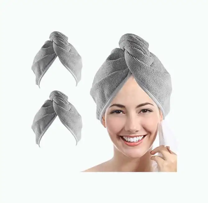 Product Image of the Microfiber Hair Towel Wrap for Women, 2 Pack