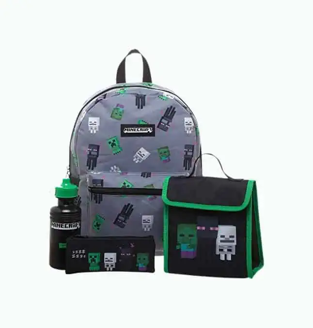 Product Image of the Minecraft 4 Piece Backpack Set