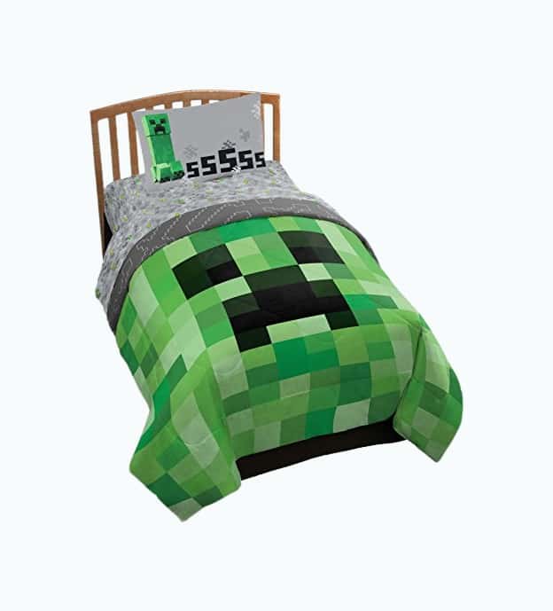 Product Image of the Minecraft Creeper Bedding (Twin)