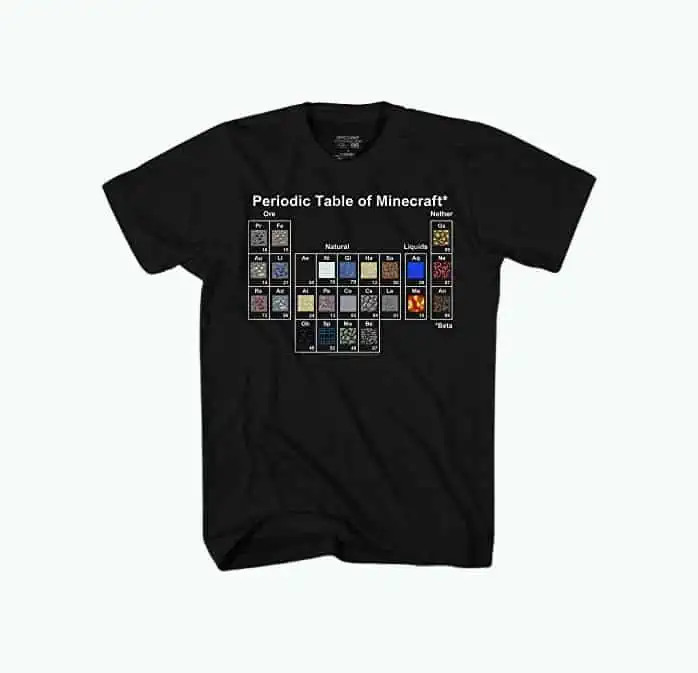 Product Image of the Minecraft Periodic Table of Elements TShirt