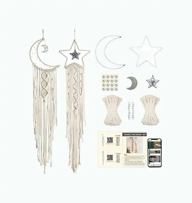 Product Image of the Moon & Star Macrame Kit