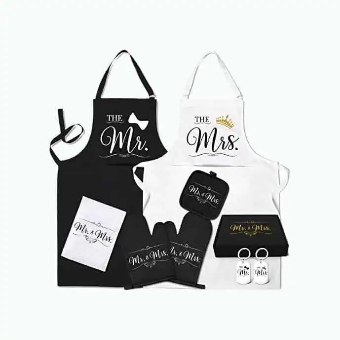 Product Image of the Mr. And Mrs. Apron Set