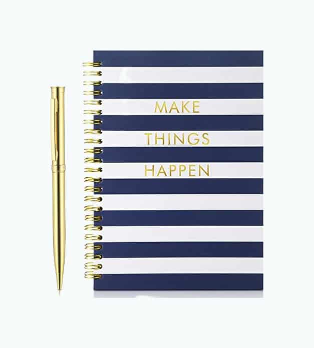 Product Image of the Navy Stripe Spiral Notebook