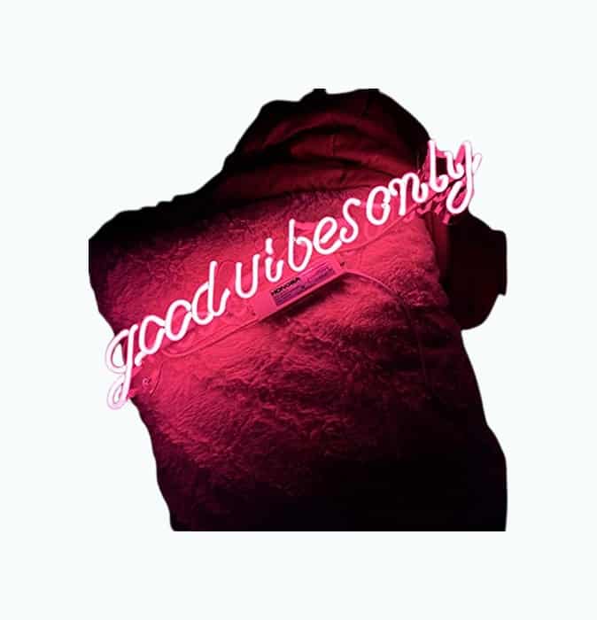 Product Image of the Neon Pink Good Vibes Only Wall Sign for Cool Light