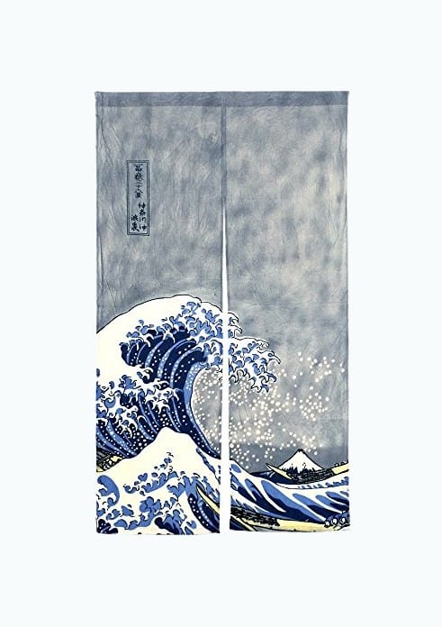 Product Image of the Noren Ukiyoe “The Great Wave off Kanagawa” Curtain