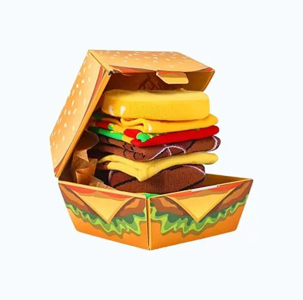 Product Image of the Novelty Burger Socks Box