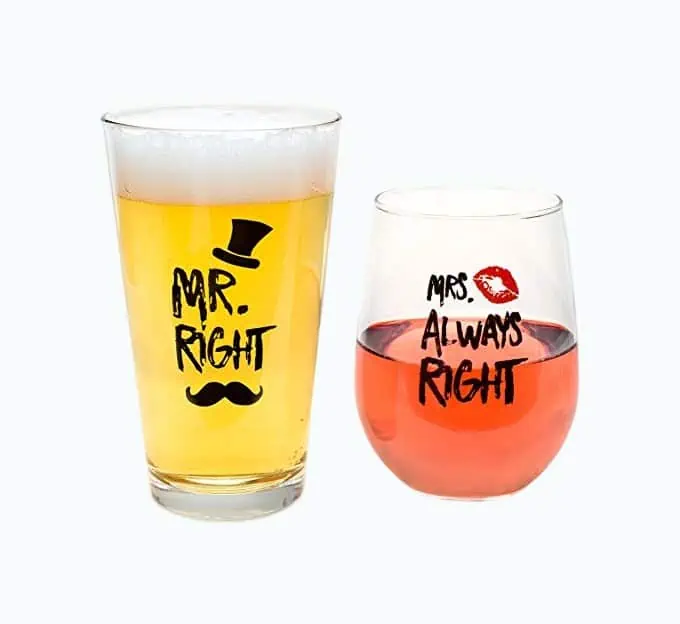 Product Image of the Novelty Wine & Beer Glass Combo