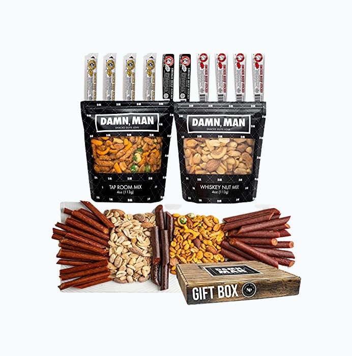 Product Image of the Nuts and Jerky Gift Basket for Men