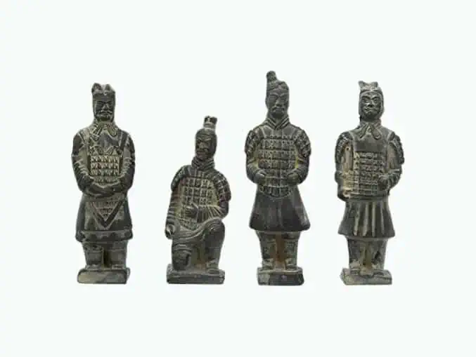 Product Image of the Oriental Furniture Box of 4 Terracotta Warriors