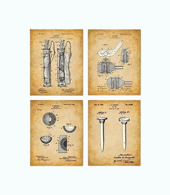 Product Image of the Original Golf Patent Art Prints