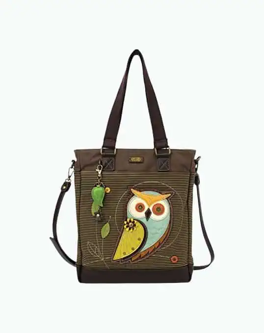 Product Image of the Owl Striped Tote Bag