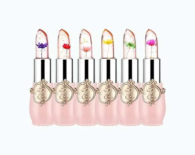 Product Image of the Pack of 6 Crystal Flower Jelly Lipstick