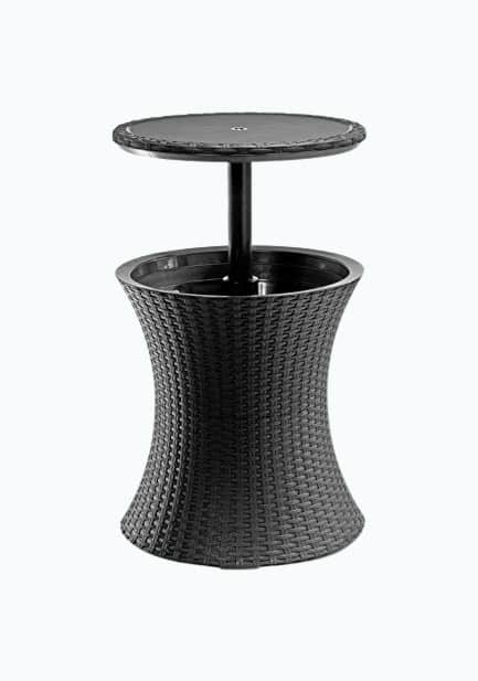 Product Image of the Patio Side Table with 7.5 Gallon Beer and Wine Cooler, Brown