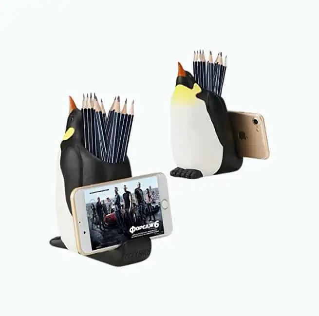 Product Image of the Penguin Pencil Holder with Phone Stand