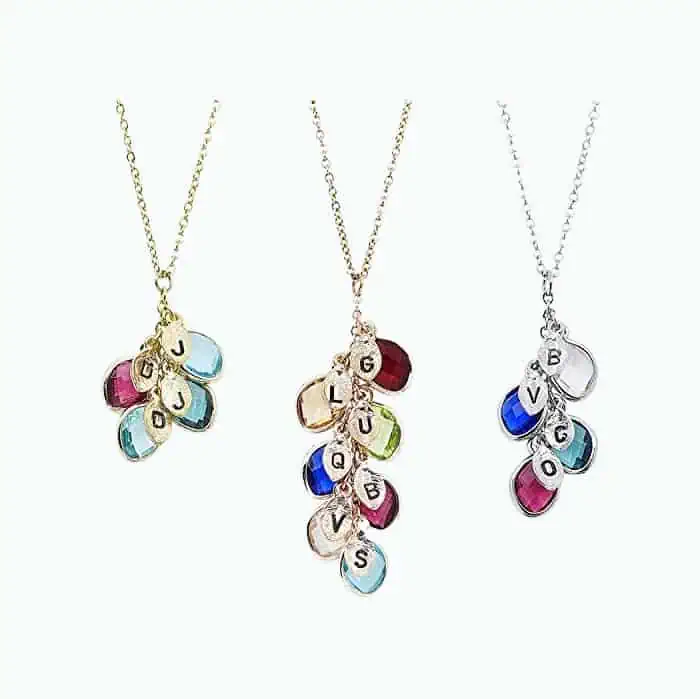 Product Image of the Personalized Birthstone Initial Necklace