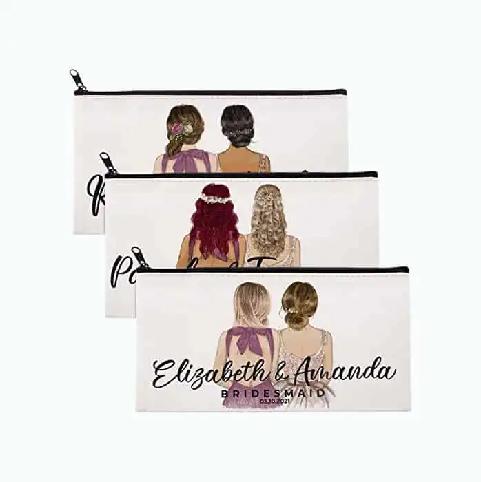 Product Image of the Personalized Bridesmaid Makeup Pouch
