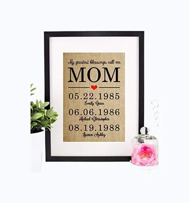 Product Image of the Personalized Burlap Print