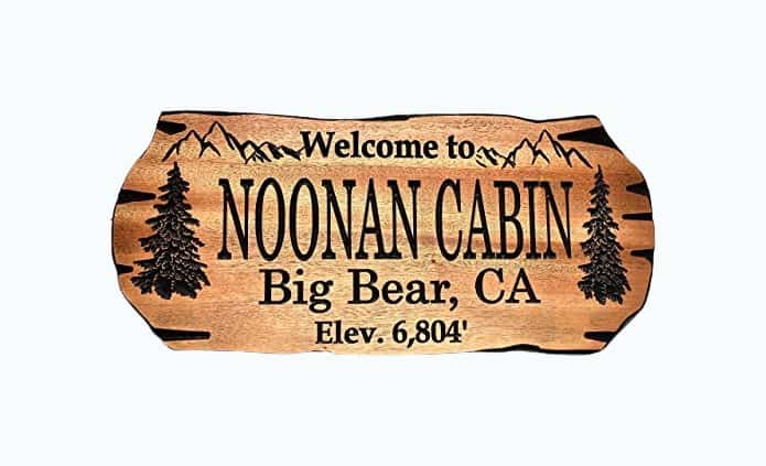 Product Image of the Personalized Cabin Sign Outdoor Wooden Sign