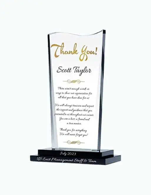 Product Image of the Personalized Crystal Farewell Gift for Boss