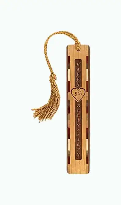 Product Image of the Personalized Engraved Wooden Bookmark with Tassel