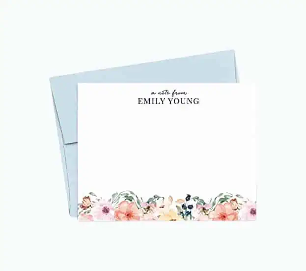 Product Image of the Personalized Floral Stationery Set