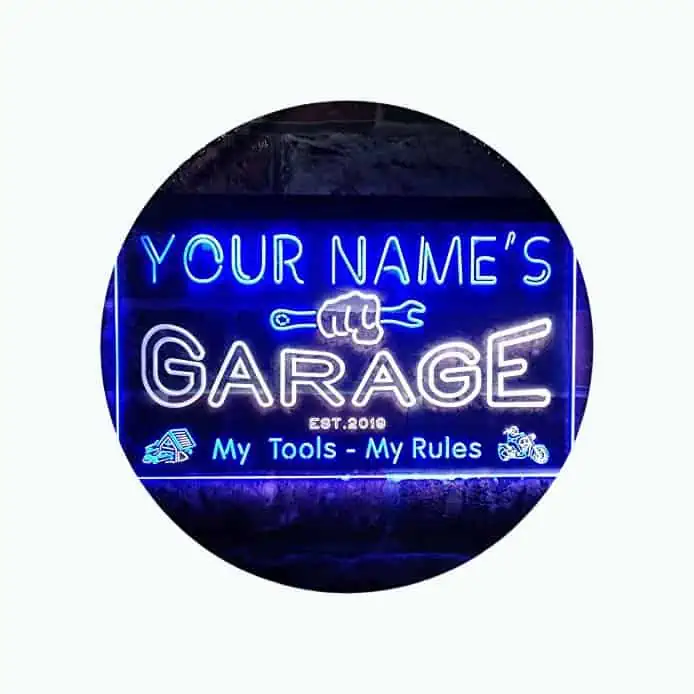 Product Image of the Personalized Garage Neon Sign