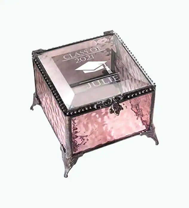 Product Image of the Personalized Glass Jewelry Box
