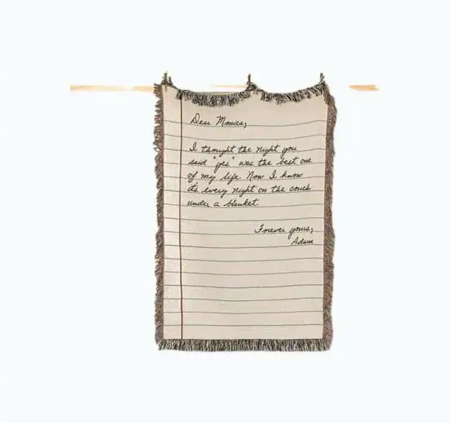 Product Image of the Personalized Handwritten Letter Blanket