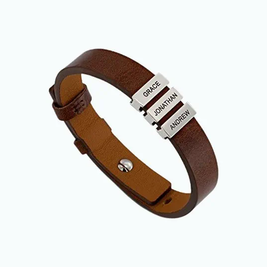 Product Image of the Personalized Leather Bracelet