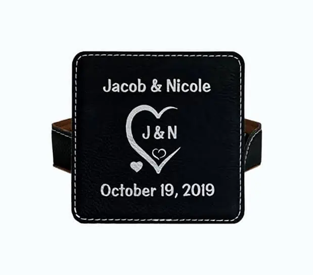 Product Image of the Personalized Leather Coasters