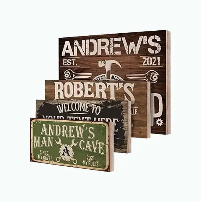 Product Image of the Personalized Man Cave Sign