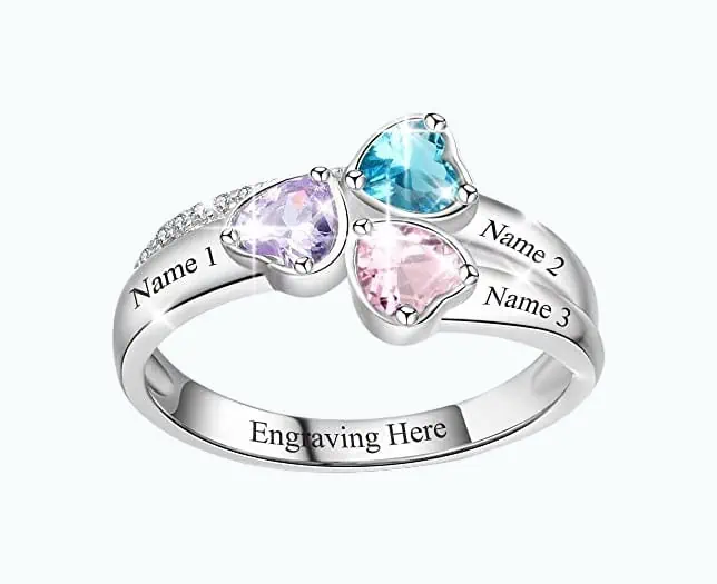 Product Image of the Personalized Mom Birthstone Ring