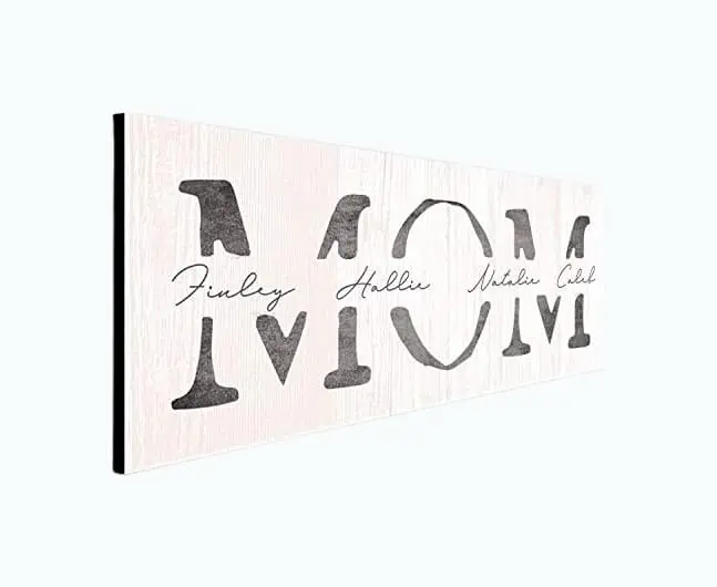 Product Image of the Personalized Mom Gift Sign