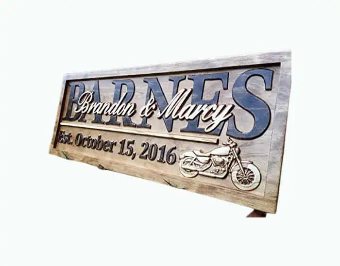 Product Image of the Personalized Motorcycle Gifts Sign