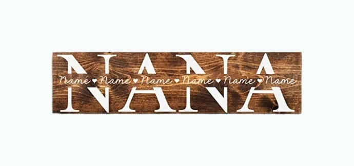 Product Image of the Personalized Nana Wood Sign