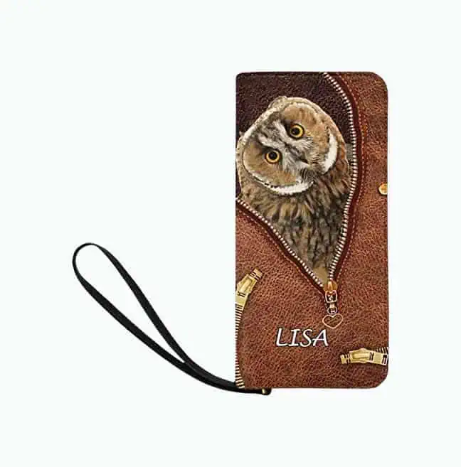 Product Image of the Personalized Owl Clutch Purse