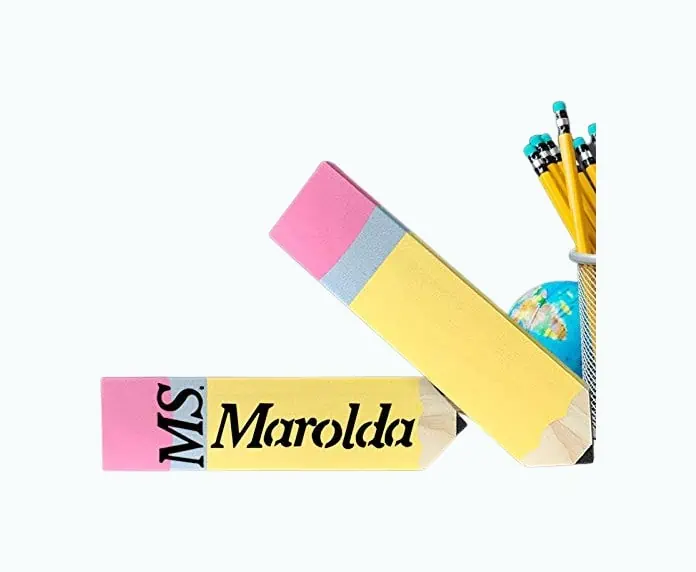 Product Image of the Personalized Pencil Teacher Name Plate