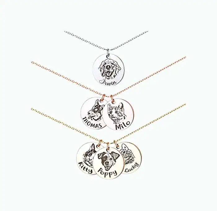 Product Image of the Personalized Pet Portrait Necklace 
