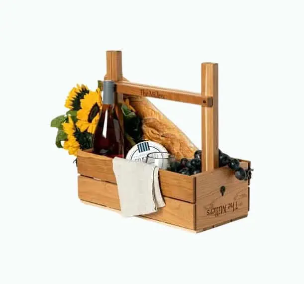 Product Image of the Personalized Picnic Wine Carrier
