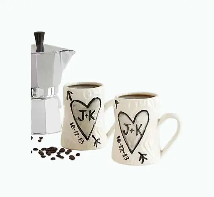 Product Image of the Personalized Porcelain Faux Bois Mug Set