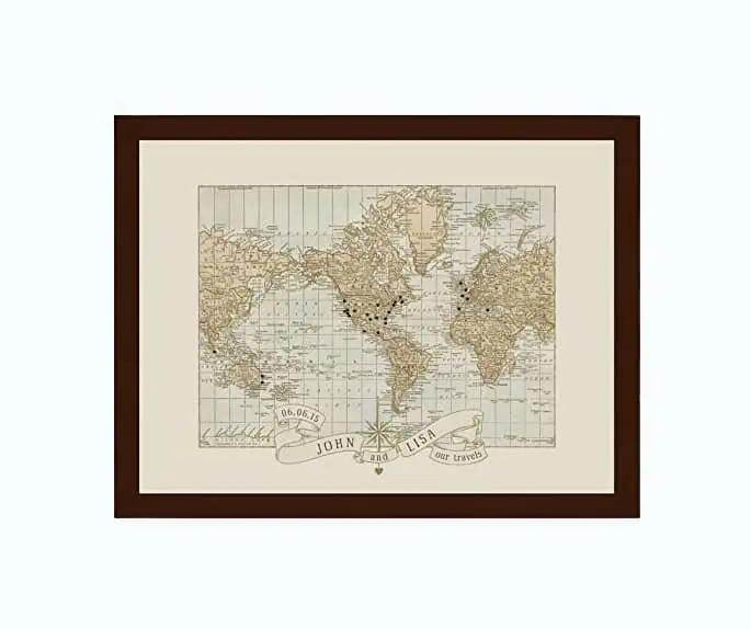 Product Image of the Personalized Push Pin World Map